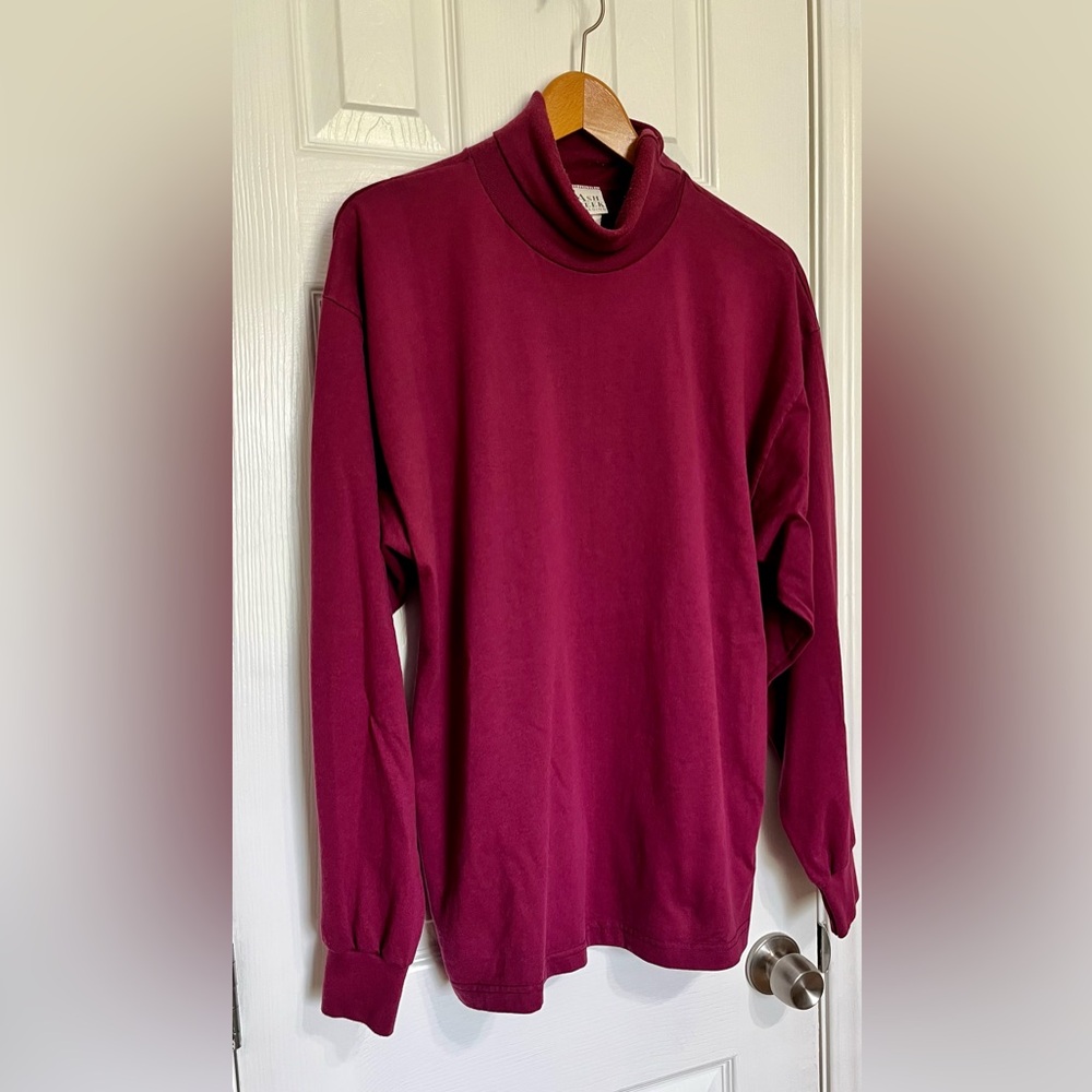 Ash Creek Wine Colored Soft Wear Long Sleeve Turtleneck Size Large Vintage - Picture 5 of 7